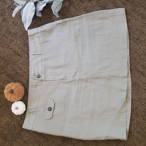 Linen safari style mini skirt